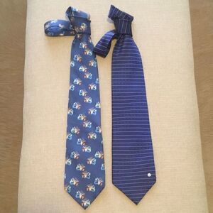 Set of 2 Alfred Dunhill & Trussardi Silk Ties.